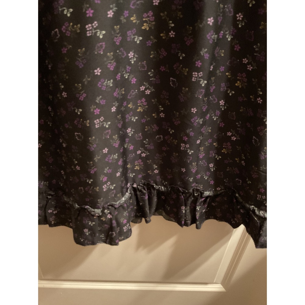 J.McLaughlin Floral Print Wrap Dress Ruffle Trim Long Sleeve Black Size 8 - Picture 11 of 15